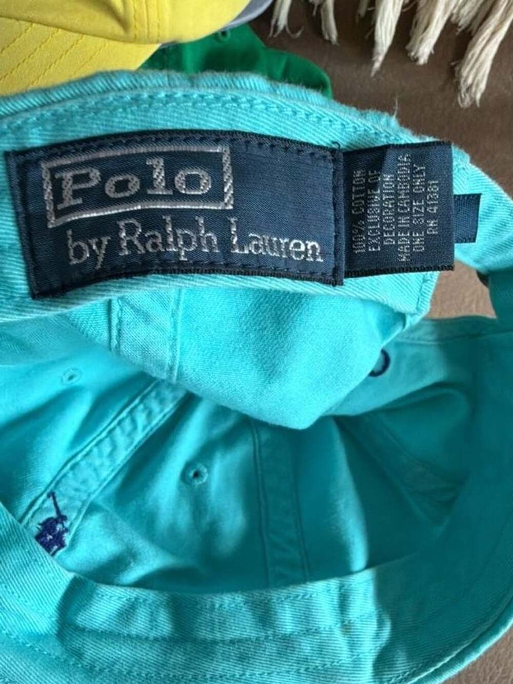 Polo Ralph Lauren Cotton Chino Baseball Cap One Size Teal Blue Pony Hat - Picture 3 of 3